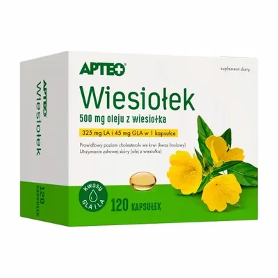 Wiesiołek Apteo 325mg LA i 45mg GLA 120 Kapsułek