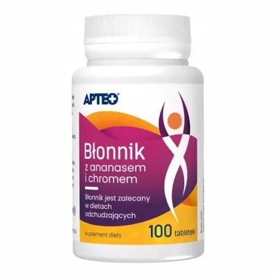 Błonnik Z Ananasem I Chromem Apteo 100 Tabletek