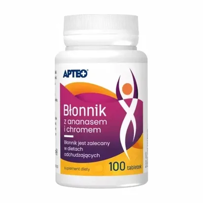 Błonnik Z Ananasem I Chromem Apteo 100 Tabletek