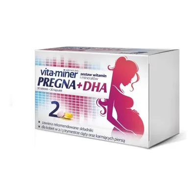 Vita-Miner Pregna + Dha Zestaw Witamin Minerałów 30 Tabletek + 30 Kapsułek
