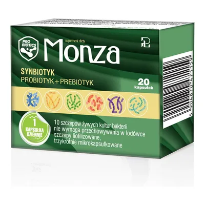 Monza Synbiotyk Probiotyk+Prebiotyk 20 Kapsułek