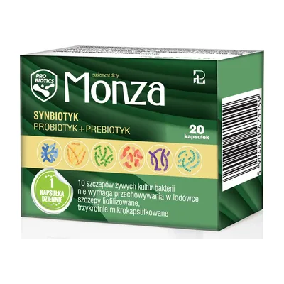 Monza Synbiotyk Probiotyk+Prebiotyk 20 Kapsułek
