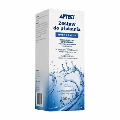 Apteo Zestaw Do Płukania Nosa I Zatok 12 Saszetek + Butelka Do Irygacji