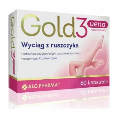 Gold3Vena Wyciąg Z Ruszczyka Wspomaga Krążenie ALG Pharma 60 Kapsułek