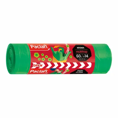 Worki Na Śmieci Zawiązywane Mocne Zapachowe Paclan 60L 14 Sztuk