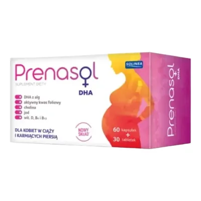 Prenasol + DHA Kwas Foliowy Cholina Jod 60 Kapsułek + 30 Tabletek