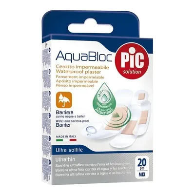 PIC AquaBlock Plastry Mix Wodoodporne Bardzo Cienkie 20 Sztuk
