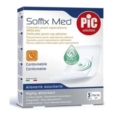 PIC SoffixMed Plastry Sterylne 10x10cm 5 Sztuk