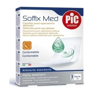 PIC SoffixMed Plastry Sterylne 10x10cm 5 Sztuk