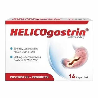HELICOgastrin Postbiotyk + Probiotyk 14 Kapsułek