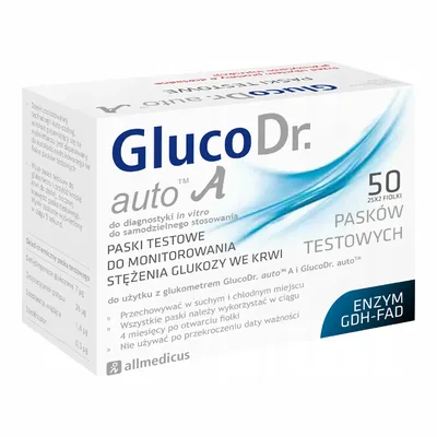 GlocoDr Paski Testowe Do Glukometru 50 Sztuk
