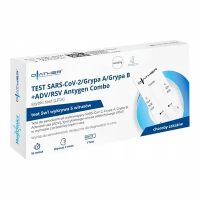 Test SARS-coV-2/Grypa B+ADV/RSV Antygen Combo Diather Szybki 1 Sztuka