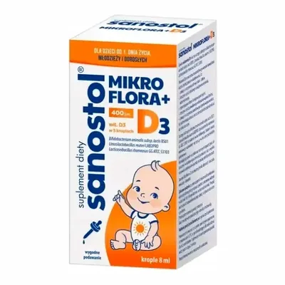 Sanostol Mikroflora+ D3 400j.m. Krople 8ml