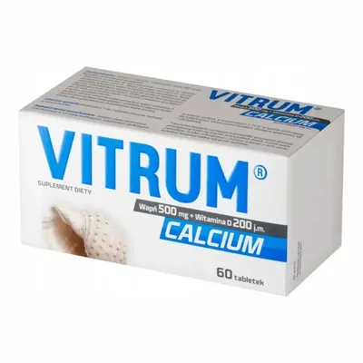 Vitrum Calcium Wapń 500mg + Witamina D 200 j.m. 60 Tabletek