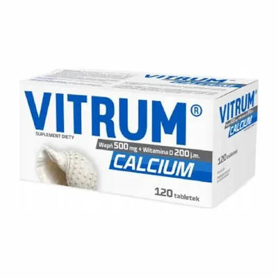 Vitrum Calcium Wapń 500mg + Witamina D 200 j.m. 120 Tabletek