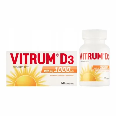 Vitrum D3 Witamina D3 1000 j.m. Odporność 60 Kapsułek