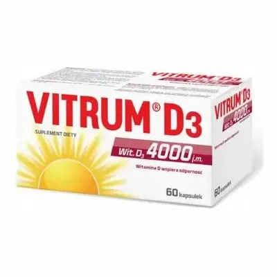 Vitrum D3 4000 Odporność Wzmocnienie Kości 60 Kapsułek