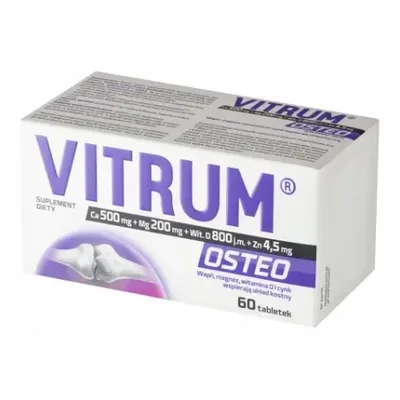 Vitrum Osteo Wapń Magnez Wit D Cynk Wspiera Kości 60 Tabletek
