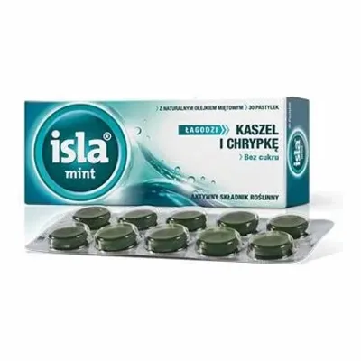 Isla Mint Bez Cukru Łagodzi Kaszel I Chrypkę 30 Pastylek