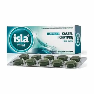 Isla Mint Bez Cukru Łagodzi Kaszel I Chrypkę 30 Pastylek