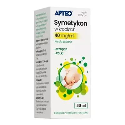 Symetykon W Kroplach 40mg Apteo Wzdęcia Kolki 30ml