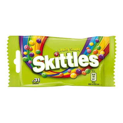Skittles Crazy Sours Zielony 38g/14 IMP