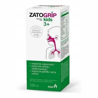 ZATOGRIP KIDS 3+ SYROP WSPIERAJĄCY ODPORNOŚĆ DLA DZIECI 120ML