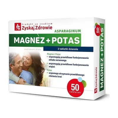 Asparginum Magnez + Potas 50 Tabletek Zyskaj Zdrowie