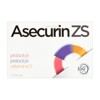 Asecurin ZS Probiotyk Prebiotyk Witamina C 30 Kapsułek