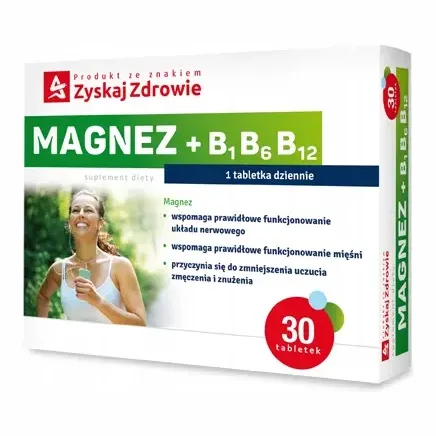 Magnez + B6 B1 B12 30 Tabletek