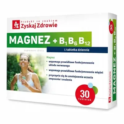 Magnez + B6 B1 B12 30 Tabletek