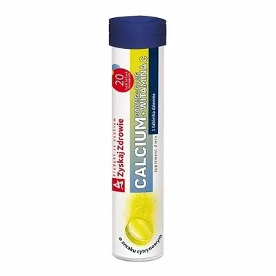 Calcium 300mg + Vitamina C 20 Tabletek O Smaku Cytrynowym