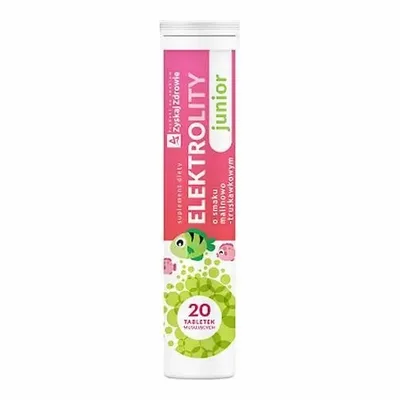 Elektrolity Junior 20 Tabletek Musująych O Smaku Malina-Truskawka