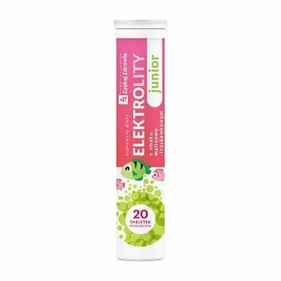 Elektrolity Junior 20 Tabletek Musująych O Smaku Malina-Truskawka