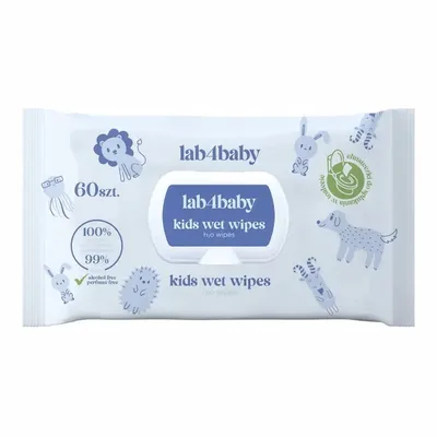 Chusteczki Nawilżane Dla Dzieci lab4baby Kids H2O Wet Wipes 60 Sztuk
