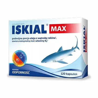Iskial Max Olej Z Wątroby Rekina + D3 120 kaps.