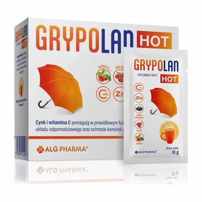 Grypolan HOT Odporność Witamina C Cynk 10 Saszetek