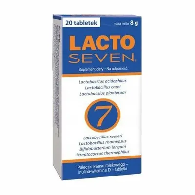 Lactoseven 7 Szczepów Bakterii 20 Tabletek