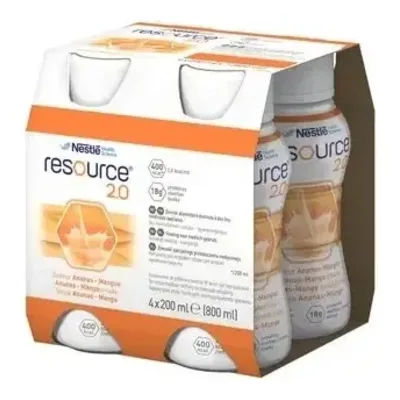 Żywność Medyczna Nestlé Resource 2.0 Smak Ananas-Mango 4 x 200 ml