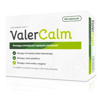 ValerCalm Działa Uspokajająco Kojąco 60 Tabletek
