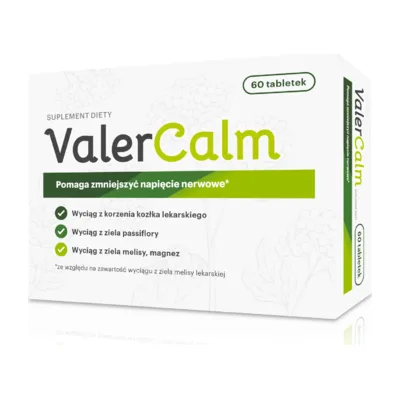 ValerCalm Działa Uspokajająco Kojąco 60 Tabletek