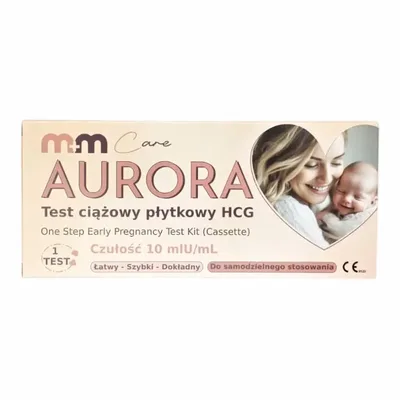 Aurora Test Ciążowy Płytkowy HCG Dokładny 99,9% Czuły 1 Sztuka