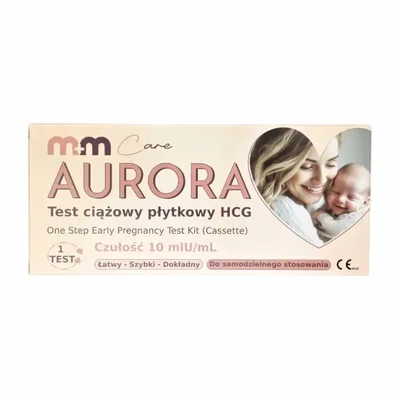 Aurora Test Ciążowy Płytkowy HCG Dokładny 99,9% Czuły 1 Sztuka