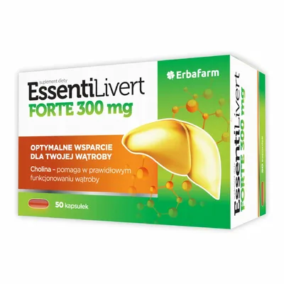 EssentiLivert Forte 300mg Zdrowa Wątroba 50 Kapsułek