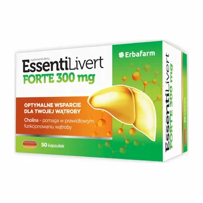 EssentiLivert Forte 300mg Zdrowa Wątroba 50 Kapsułek