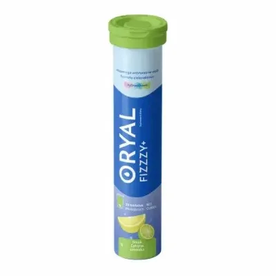 Oryal Fizzy + Smak Cytryna Limonka Elektrolity 20 Tabletek Musujących