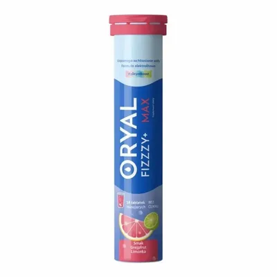 Oryal Fizzzy+ Max Elektrolity Smak Grejpfrut Limonka 18 Tabletek Musujących