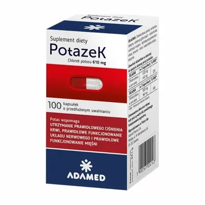 Potazek Potas Przedłużone Uwalnianie Układ Nerwowy Mięśnie 100 Kapsułek