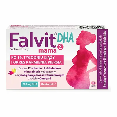 Falvit Mama 2 DHA Dla Kobiet Po 16. Tygodniu Ciąży I Karmiących 30 Kapsułek