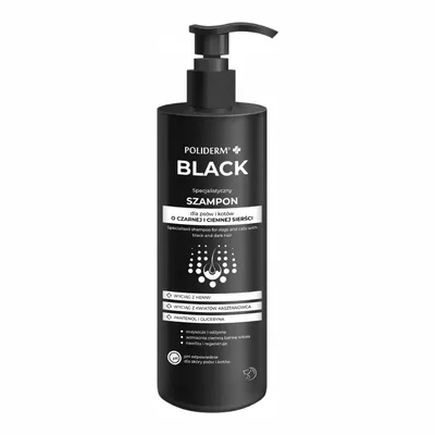 Poliderm Black Szampon Do Czarnej I Ciemnej Sierści Dla Psów I Kotów 250ml
